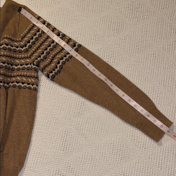 J CREW Men's Sweater Brown & Black Large LambsWool Heritage Fair Isle Casual - Picture 15 of 15